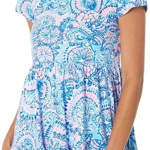 NWT Lilly Pulitzer Geanna Dress Blue Grotto Commotion In The Ocean XXL